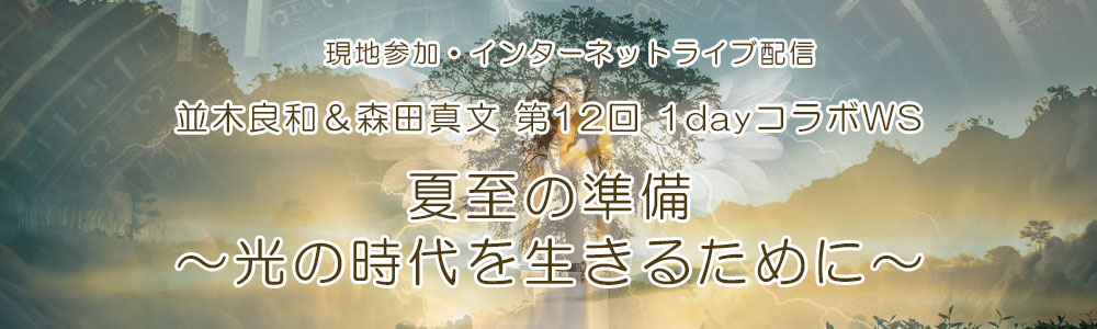大阪開催 【インターネットライブ配信】並木良和&森田真文 第12回 1dayコラボWS『夏至の準備~光の時代を生きるために~』